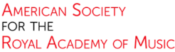Logo with text: 'American Society for the Royal Academy of Music'